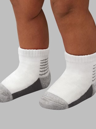 Baby Beyondsoft® Grow and Fit Ankle Socks, Gray/White  10 Pack 