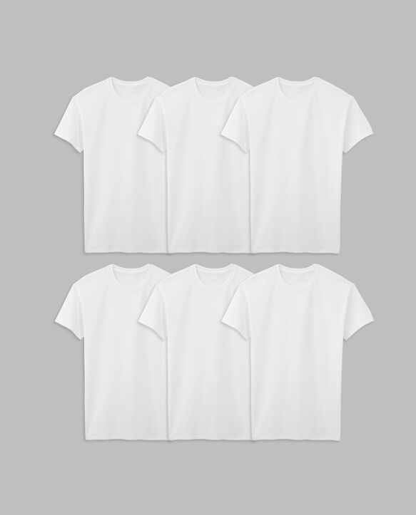 Tall Men's Short Sleeve Crew T-Shirt, White 6 Pack White