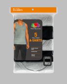 Men's 5 Pack  A-Shirts - Black and Gray 