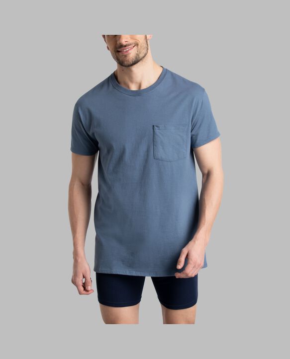 Men’s Short Sleeve Pocket T-Shirt, Assorted 6 Pack Assorted