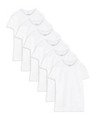 Men's Short Sleeve White Crew T-Shirts, 6 Pack White