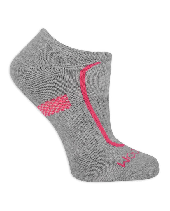 Women's CoolZone Cotton Cushioned No Show Socks 6 Pair Gray