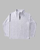 Men's Sweater Fleece Quarter Zip Pullover, Extended Sizes 2XL Black Heather