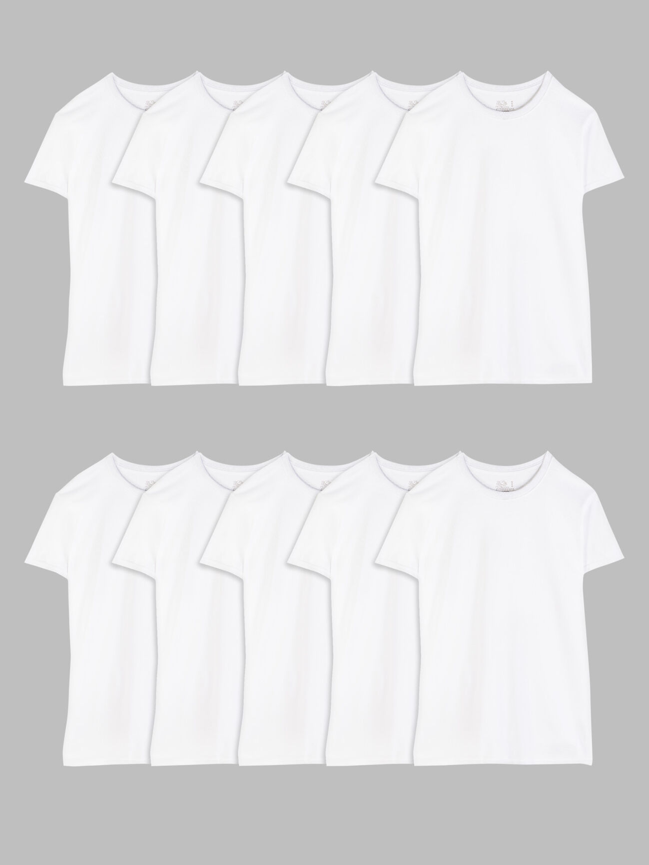 Men's Crew Undershirt, White 10 Pack White