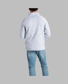 Men's Sweater Fleece Quarter Zip Pullover, Extended Sizes 2XL Black Heather