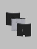Fruit of the Loom Big Men's Premium CoolZone® Fly Boxer Briefs, Black and Gray 3 Pack Assorted