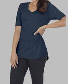Women's Essentials Elbow Length V-Neck T-Shirt, 1 Pack T Blue Heather