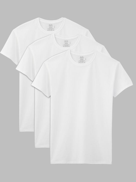Men's Short Sleeve Crew T-Shirt, Extended Sizes White 3 Pack White