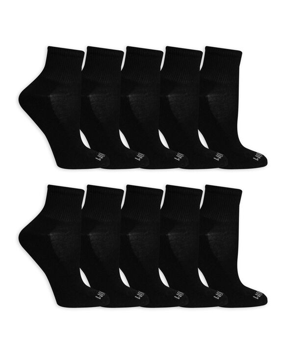 Women's Everyday Soft Cushioned Ankle Socks 10 Pair Black