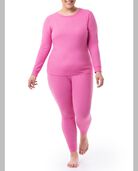Women's Plus Size Thermal Crew Top & Bottom Set PINK BERRY/PINK BERRY