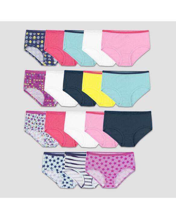 Girls' EverSoft Assorted Brief Underwear, 14+4 Bonus Pack 
