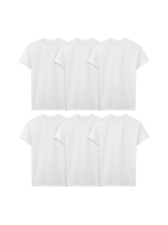 Tall Men's Short Sleeve Crew T-Shirt, White 6 Pack White