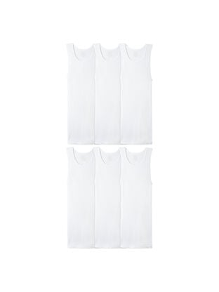 Men's A-Shirt, White 6 Pack 