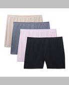 Women's Plus Fit for Me® Microfiber Slip Short Panty, Assorted 4 Pack Assorted