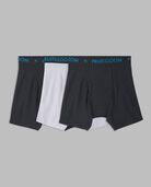 Men's Breathable cotton Micro-Mesh Boxer Briefs, Black and Gray 3 Pack Assorted