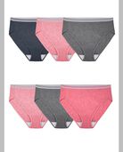 Women's Plus Fit for Me® Heather Cotton Hi-Cut Panty, Assorted 6 Pack Assorted