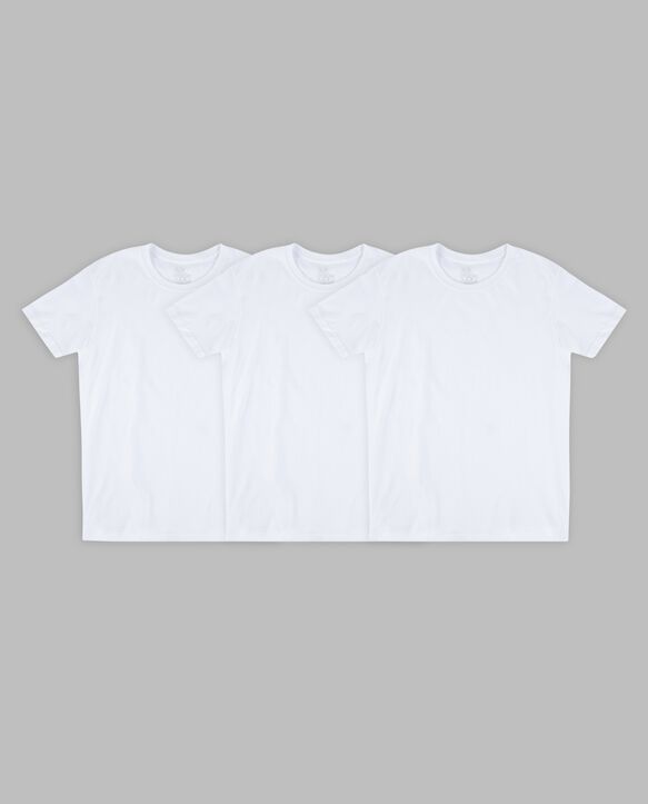 Men's Crafted Comfort Crew T-Shirt, White 3 Pack White