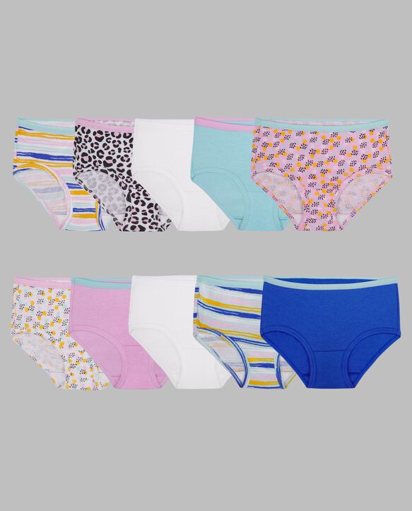 Girls' Eversoft® Brief Underwear, Assorted 10 Pack ROT. 2