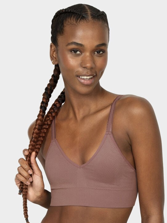 'So Comfy' Seamless Bralette, 2 Pack Premium Plum/ Black Hue