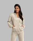 Eversoft® Fleece Full Zip Hoodie Sweatshirt, Extended Sizes Khaki Heather