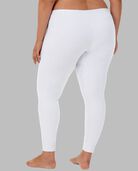 Women's Plus Size Thermal Bottom, 2 Pack WHITE/WHITE