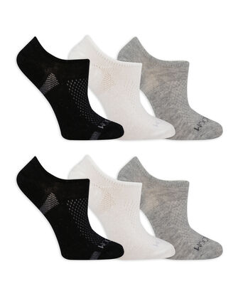 Women's CoolZone Cotton Lightweight Liner Socks, 6 Pack White
