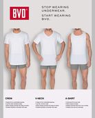 BVD Men's Ultra Soft Crew Undershirt, 3 Pack WHITE