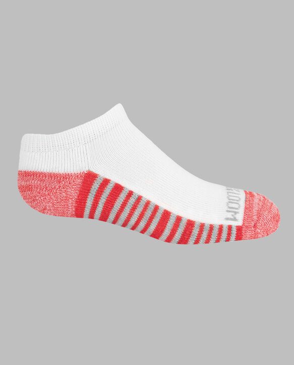 Boys' Cushioned No Show Socks, 10 Pack BRIGHT WHITE/HIGH RISK RED, BRIGHT WHITE/DIRECTOR BLUE, BRIGHT WHITE/LEMONCH, BRIGHT WHITE/MED GREY H, BRIGHT WHITE/VIBRANT ORANGE, BRIGHT WHITE/MED G