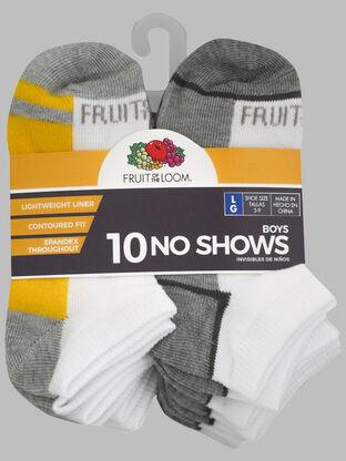 Boys' Sport No Show Lightweight Sock, 10 Pack 