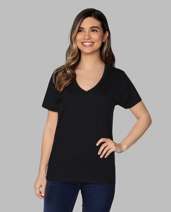 Women's Crafted Comfort Artisan Tee™ V-Neck T-Shirt Black Ink