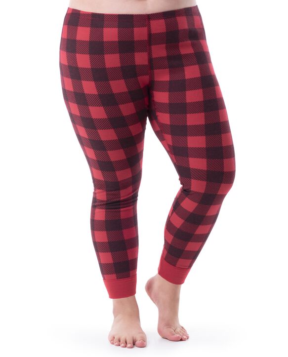 Women's Plus Waffle Crew Top and Pant, 2-Piece Pajama Set