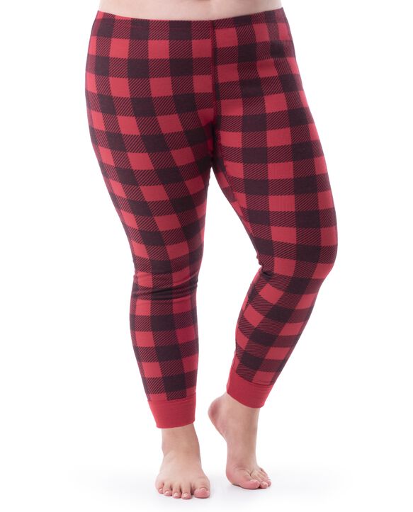 Women's Plus Waffle Crew Top and Pant, 2-Piece Pajama Set 