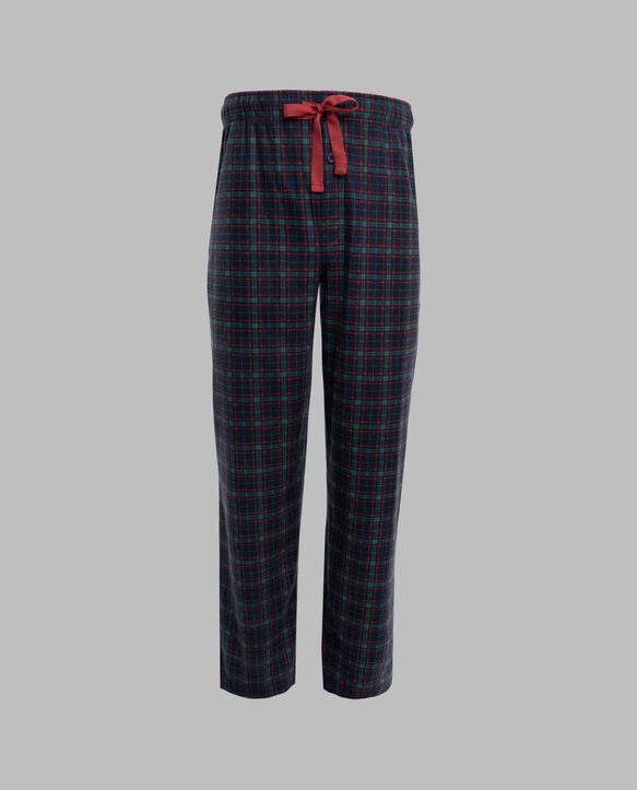 Fruit of the Loom Men's Holiday and Plaid Microfleece Sleep Pant, 2 Pack REINDEER/NAVY PLAID