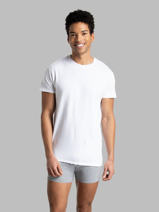Men's Short Sleeve Micro Mesh CoolZone® Underarm Crew T-Shirt, White 3 Pack 