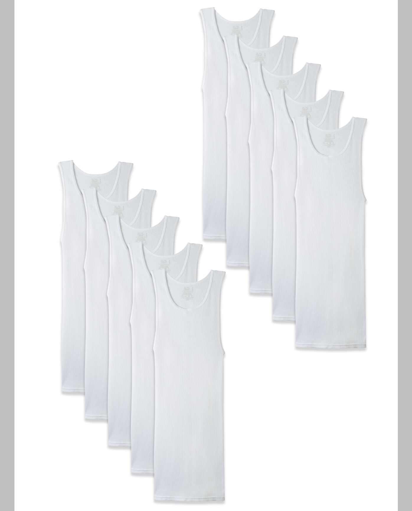 Men's Cotton White A-Shirts, 10 Pack | Fruit