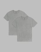 Men’s Eversoft® Short Sleeve Pocket T-Shirt, Extended Sizes 2 Pack MINERAL GREY HEATHER