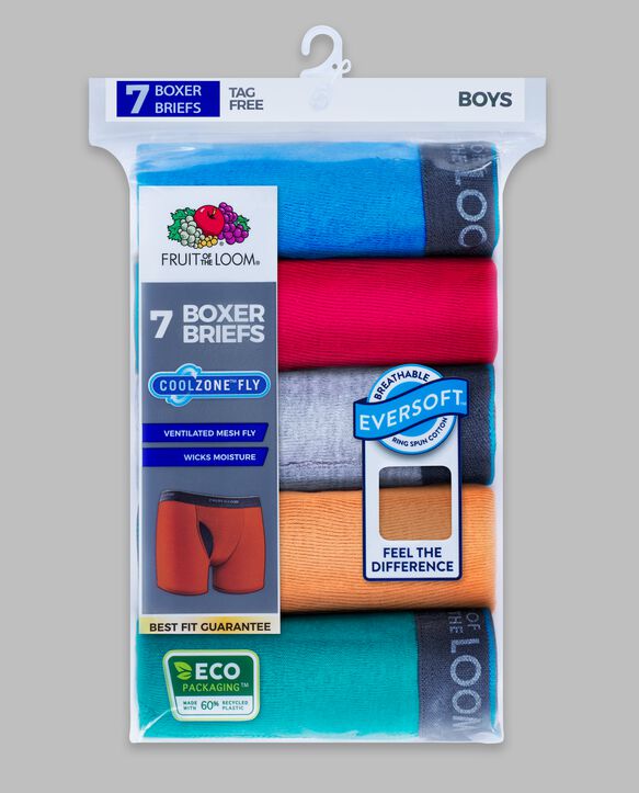 Boys' Eversoft® CoolZone® Boxer Briefs, Assorted 7 Pack ASSORTED
