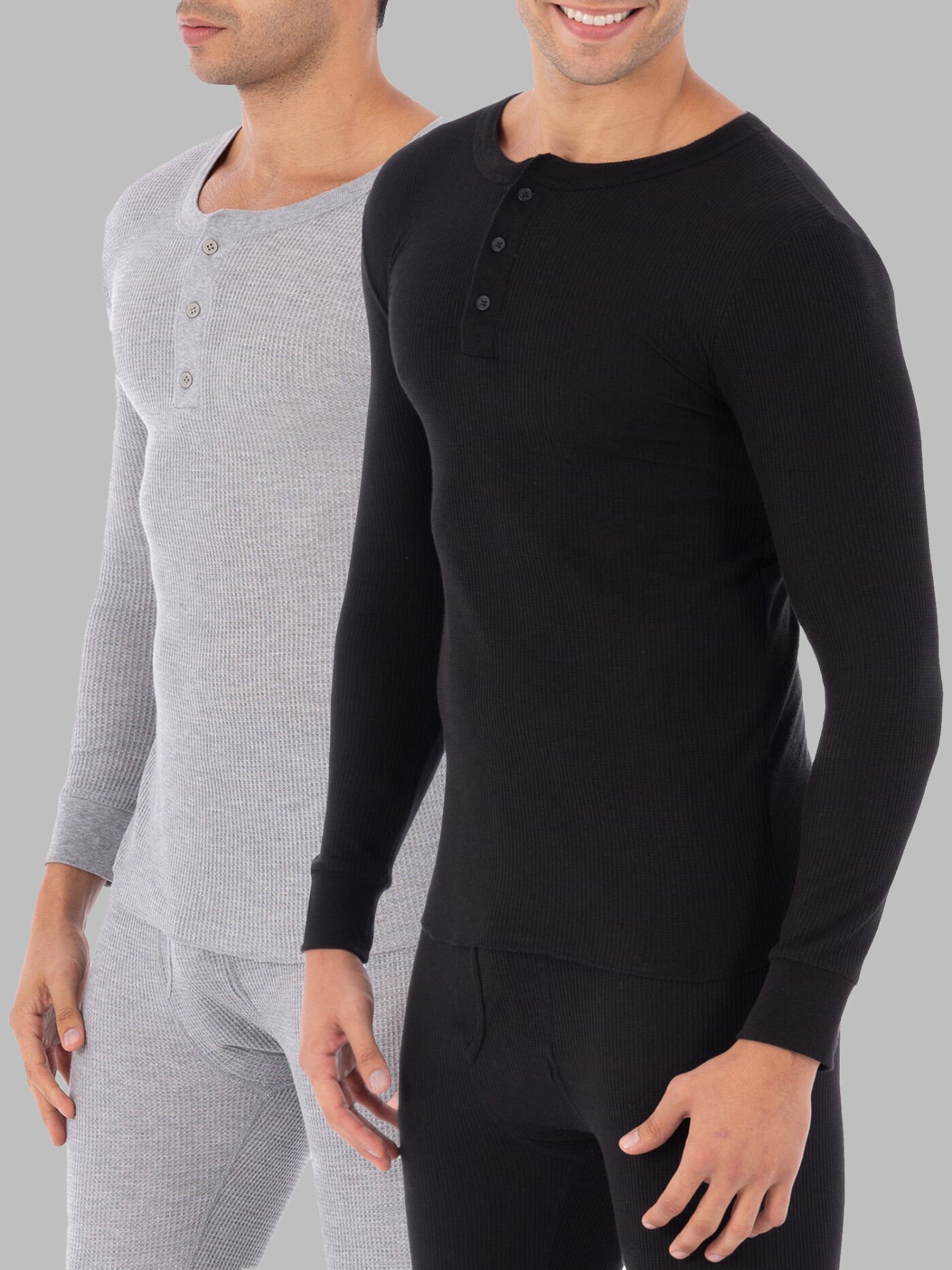 Men s Big Men s Waffle Thermal Henley Top 2 Pack