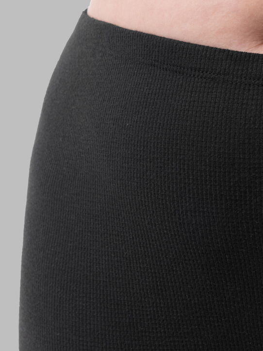 Women's Plus Size Thermal Crew Top & Bottom Set BLACK/BLACK