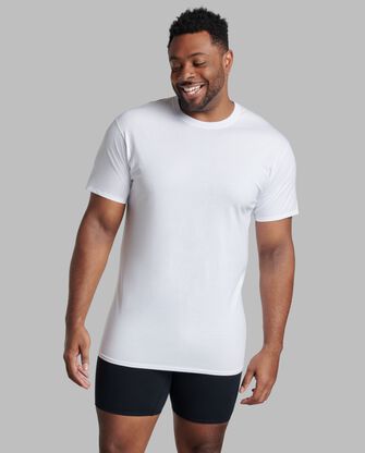 Tall Men's Short Sleeve Crew T-Shirt, White 3 Pack 
