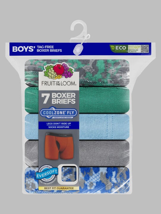 Boys' EverSoft®  CoolZone® Boxer Briefs, Assorted Print and Solid 7 Pack Assorted