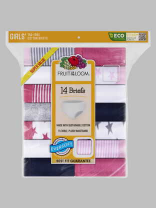 Girl'sEversoft® Brief Underwear, Assorted 14 Pack 