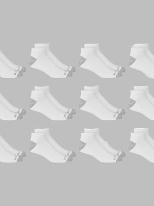 Men's Dual Defense® Low Cut Socks White, 12 Pack, Size 6-12 