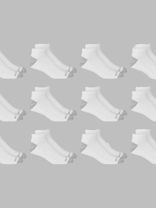 Men's Dual Defense® Low Cut Socks White, 12 Pack, Size 6-12 WHITE