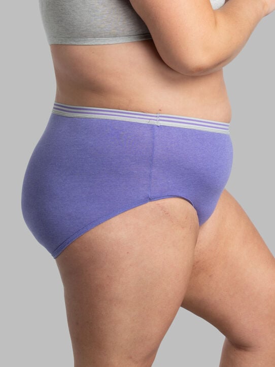 Women's Plus Fit for Me® Heather Brief Panty, Assorted 6+2 Bonus Pack