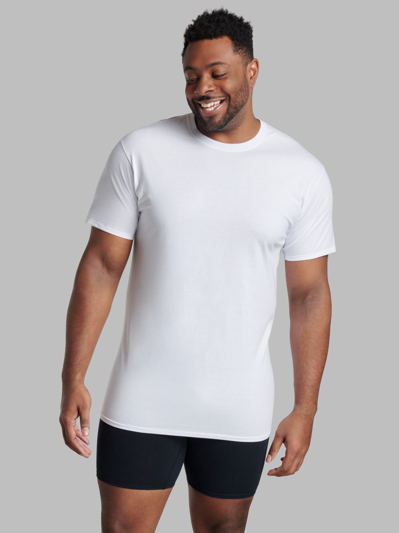 Tall Men's Short Sleeve White Crew T-Shirts, 3 Pack