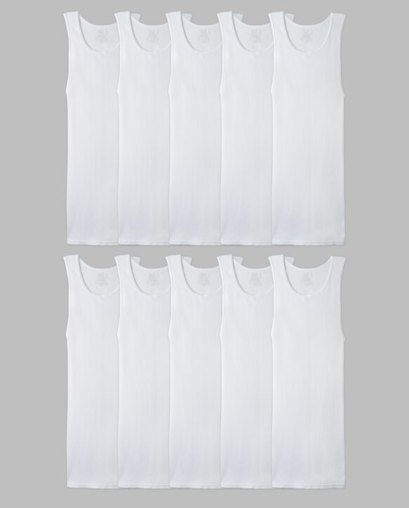 Men's A-Shirt, White 10 Pack White