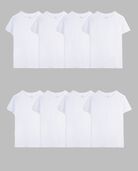 Boys' Classic Crew Undershirt, White 8 Pack WHITE