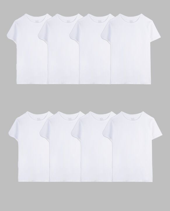 Boys' Classic Crew Undershirt, White 8 Pack WHITE