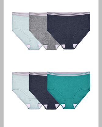 Women's Heather Brief Panty, Assorted 6 Pack ASSORTED
